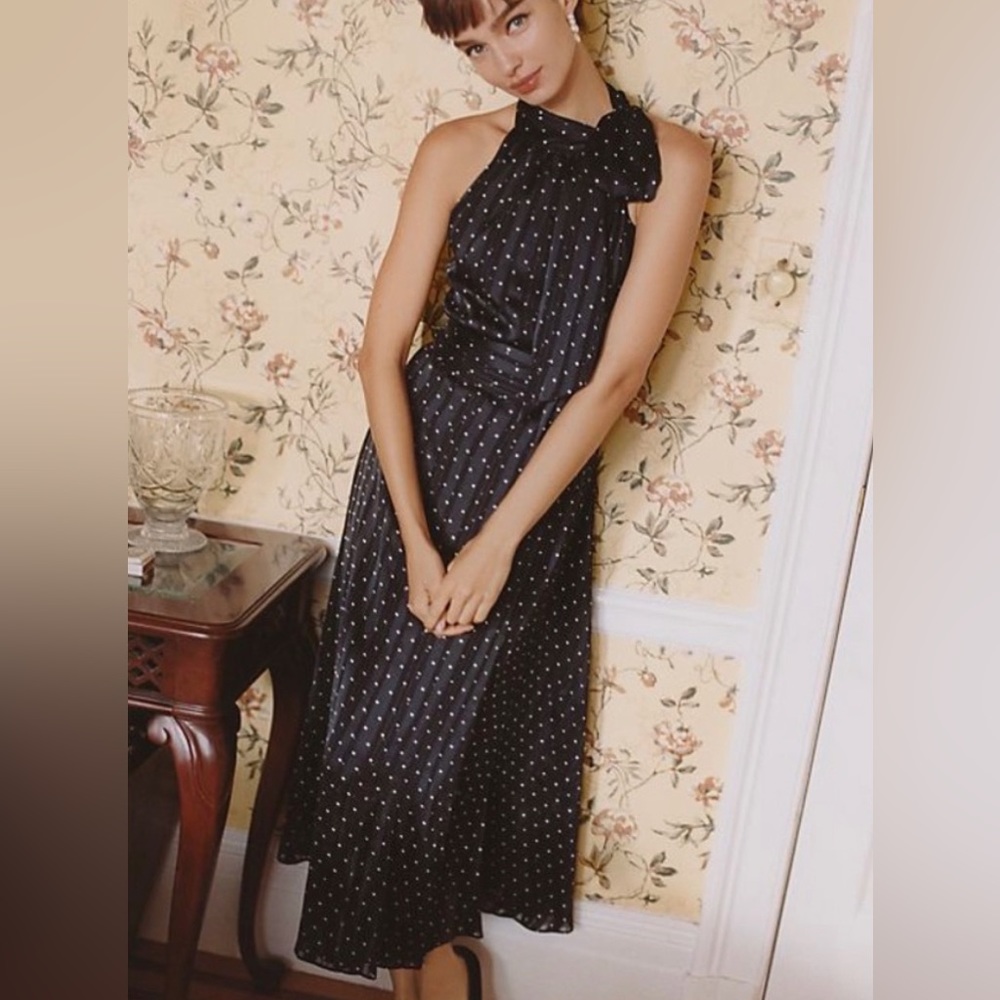 Sachin + Babi Black Polka Dot Midi Dress